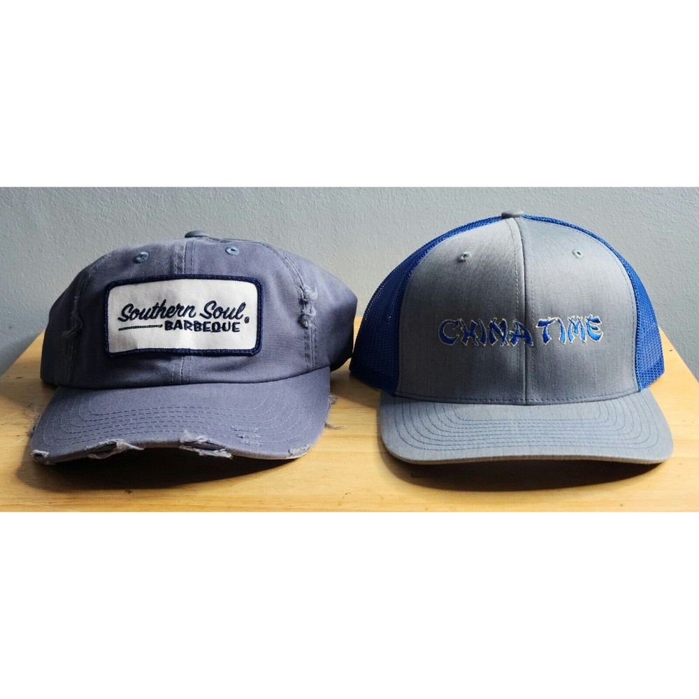 Lot of 6 Adjustable Hats Snapback Trucker Baseball Caps Business Food Mix - Picture 6 of 7